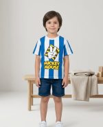 Boys' Mickey Mouse Retro Stripe Tee – Red & White Graphic T-Shirt