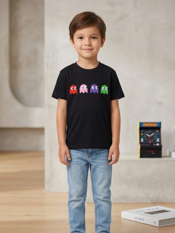 Boys' Pixel Ghost Graphic Tee – Retro Gamer