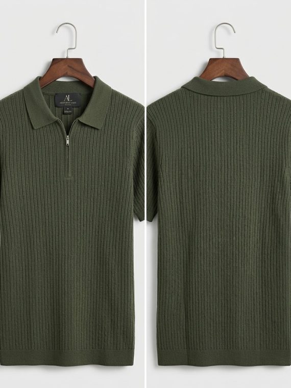 Classic Old Money Knit Tee – Premium Tailored Minimalist T-Shirt