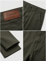 Stylish Men's Slim-Fit Chino Pants - Olive Green