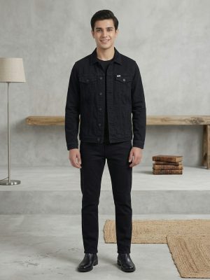 "Stylish" Men’s Signature Slim-Fit Chino Pants – Jet Black