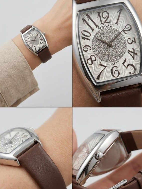 GUOU Women's Tonneau-Shaped Quartz Watch