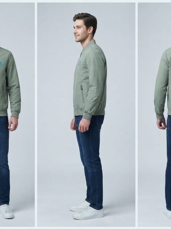 EA7 Modern Lightweight Bomber Jacket – Sage Green